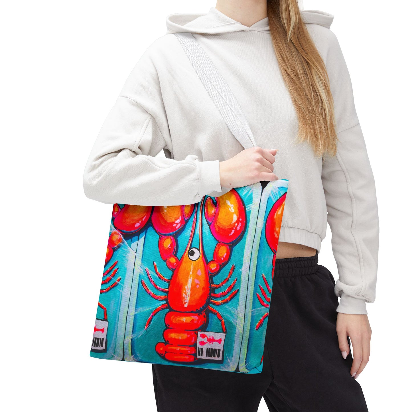 Premium Neon Lobster Tote Bag, Original Artist Design, Reusable Shopping Tote,  Eco-Friendly