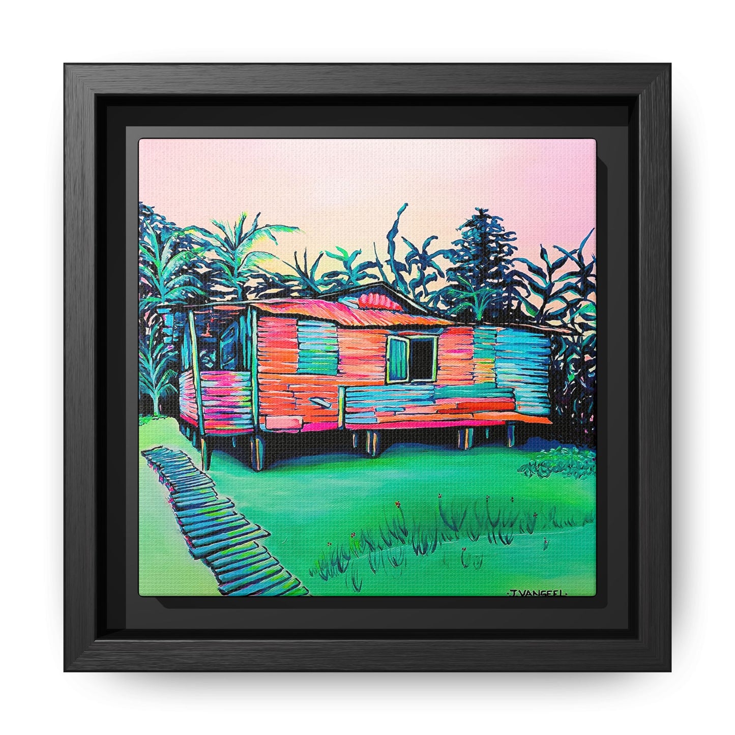 Framed Luis Russell House Bocas Canvas Print