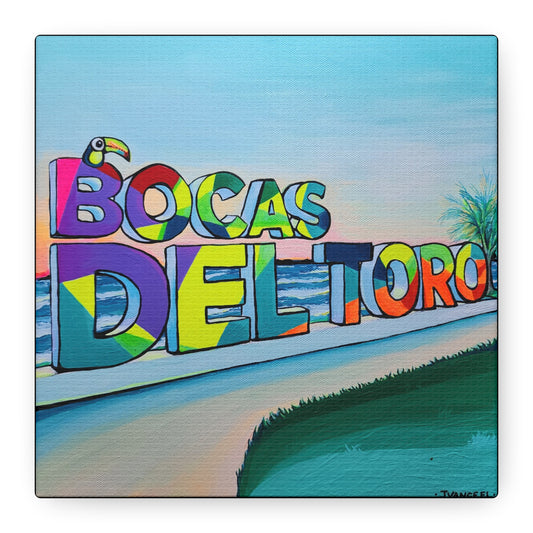 Bocas Del Toro Sign Canvas Print, Original Artist Design, Home Decor Wall Art