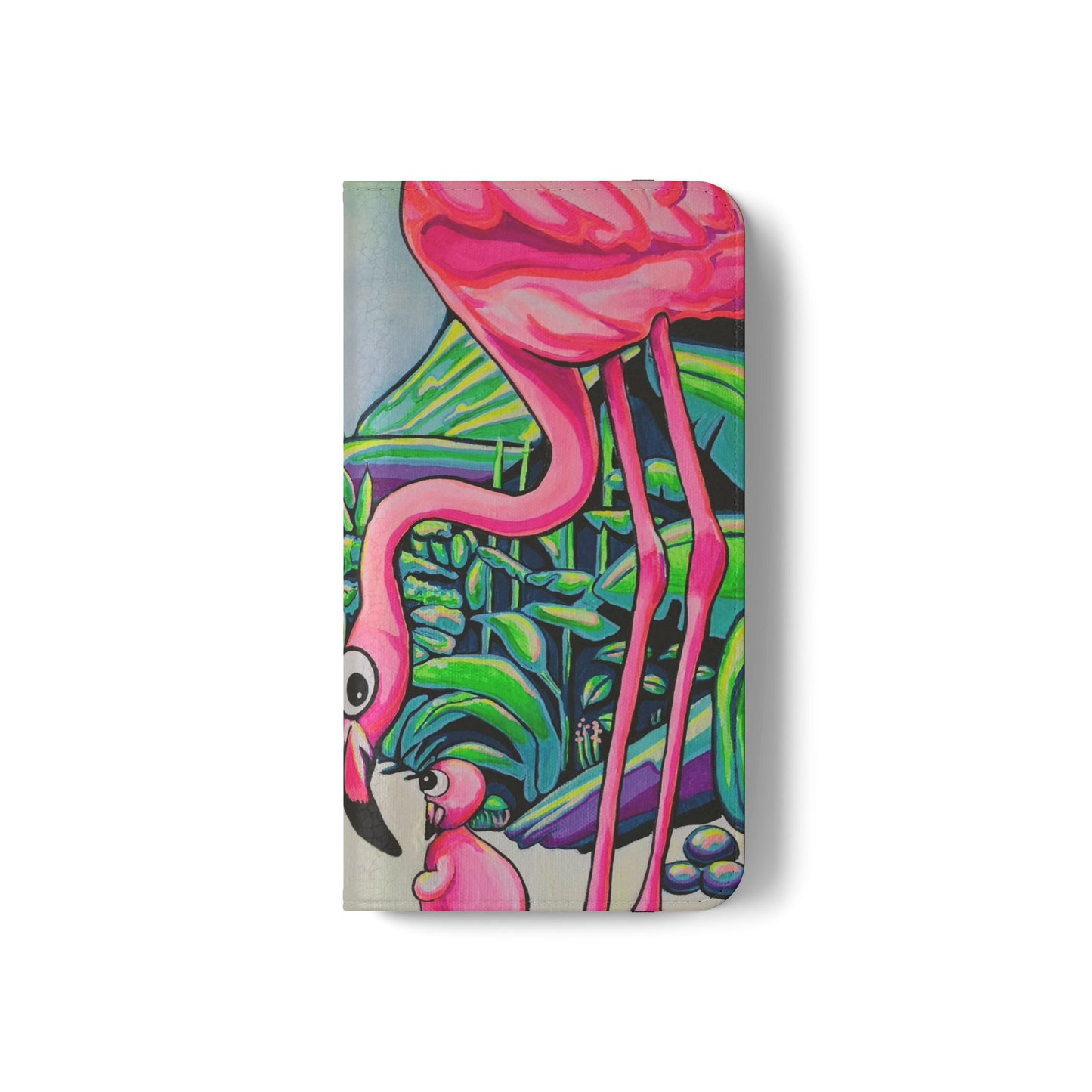 Cyclops Flamingo Family Flip Phone Case – Wallet Cover with Card Slots