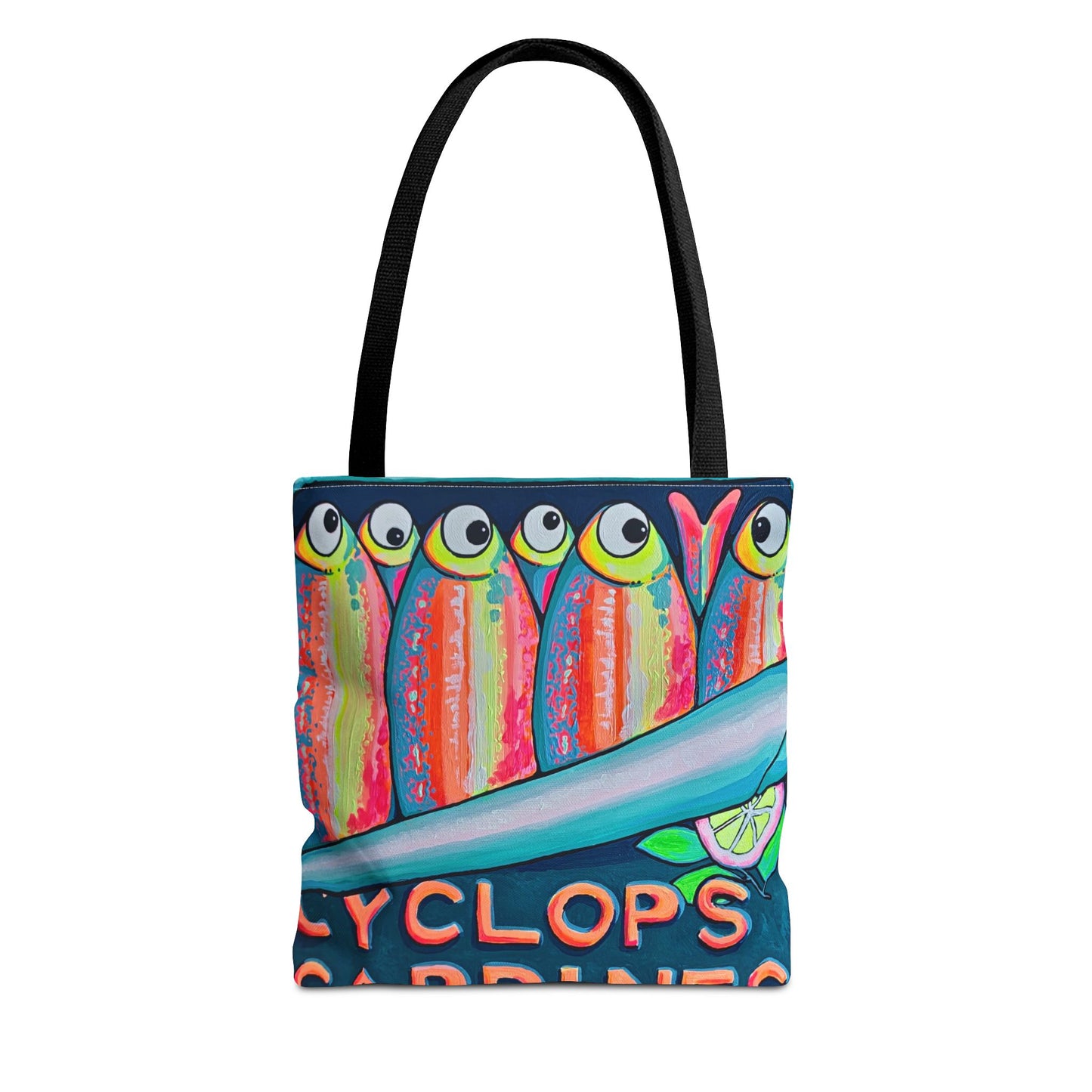 Premium Neon Sardines Tote Bag, Original Artist Design, Reusable Shopping Tote, Eco-Friendly