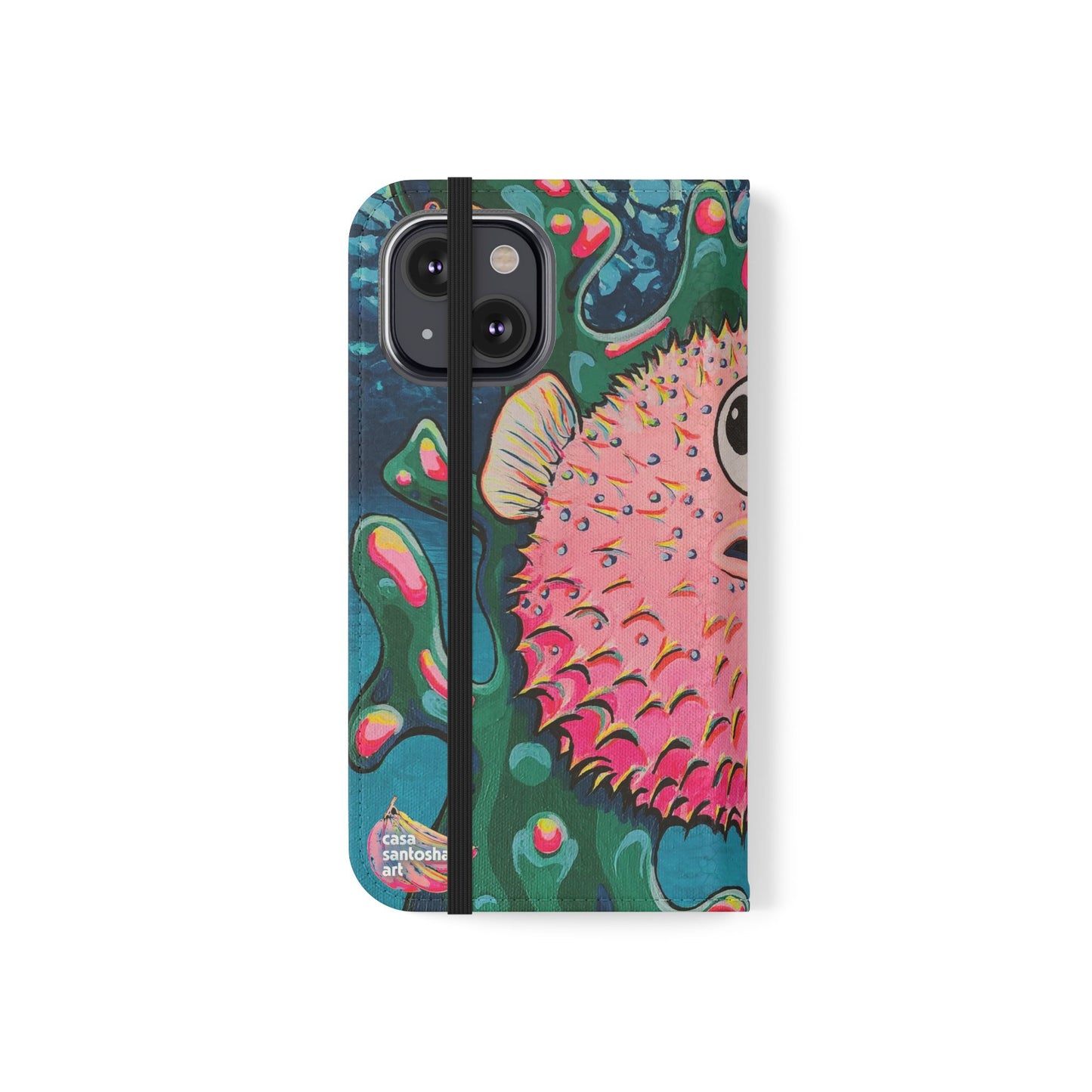 Cyclops Pufferfish Flip Phone Case – Wallet Cover with Card Slots