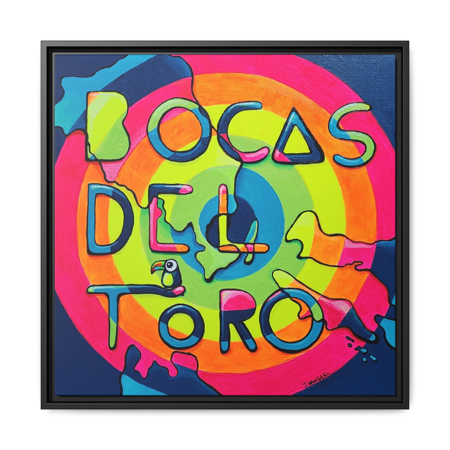 Framed Bocas Del Toro Islands Canvas Print