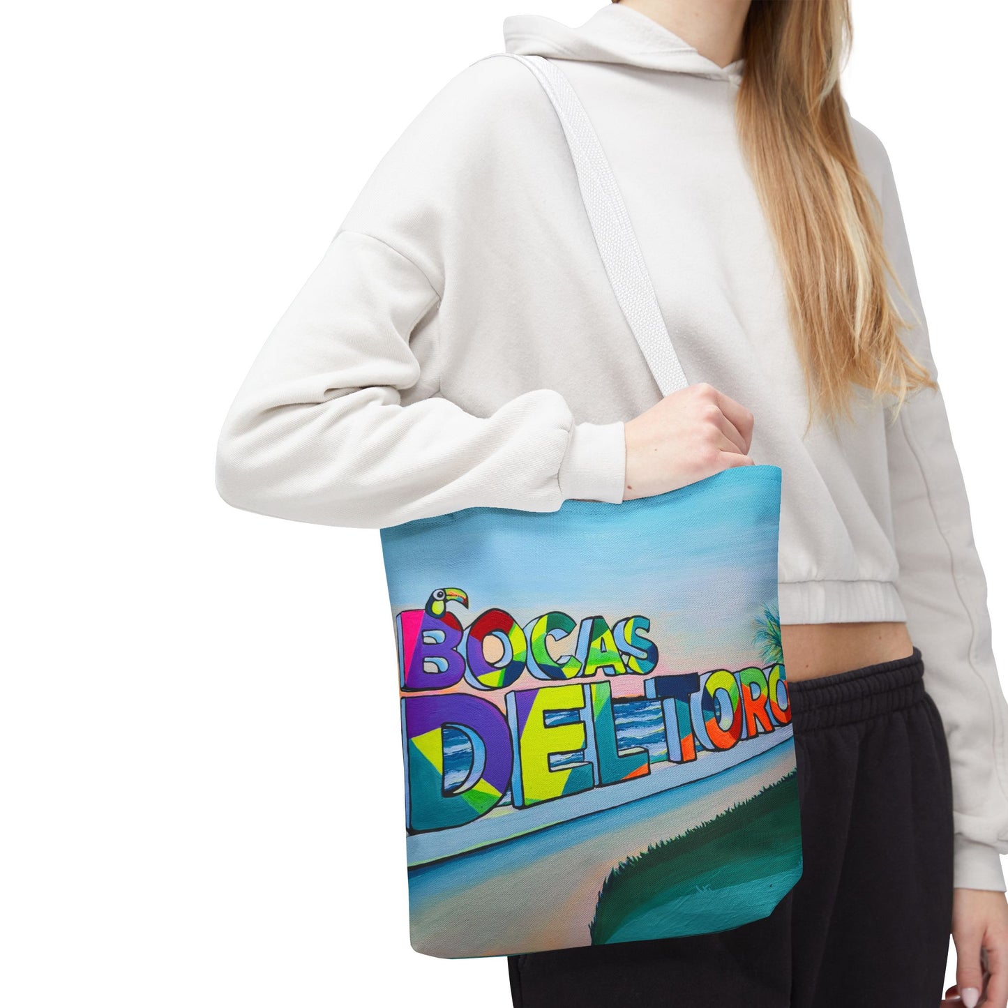 Premium Bocas Del Toro Sign Tote Bag, Original Artist Design, Reusable Shopping Tote,  Eco-Friendly
