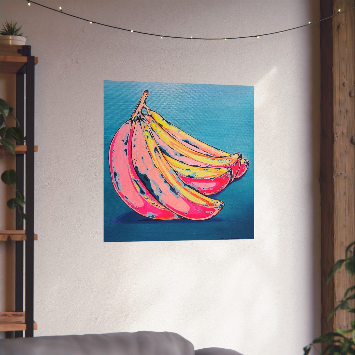 Neon Bananas Giclée Art Poster