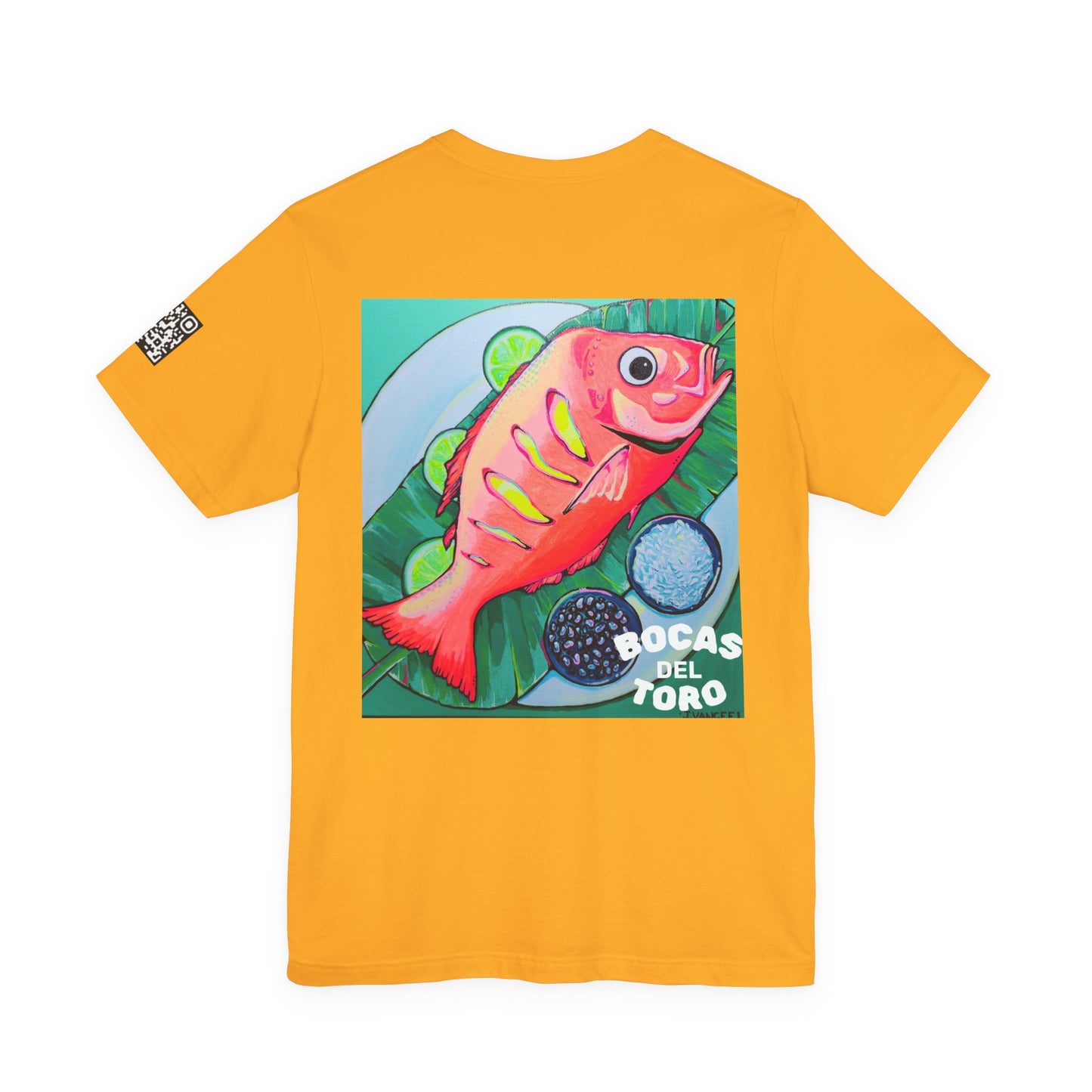 T-shirt unisexe néon à motif poisson frit