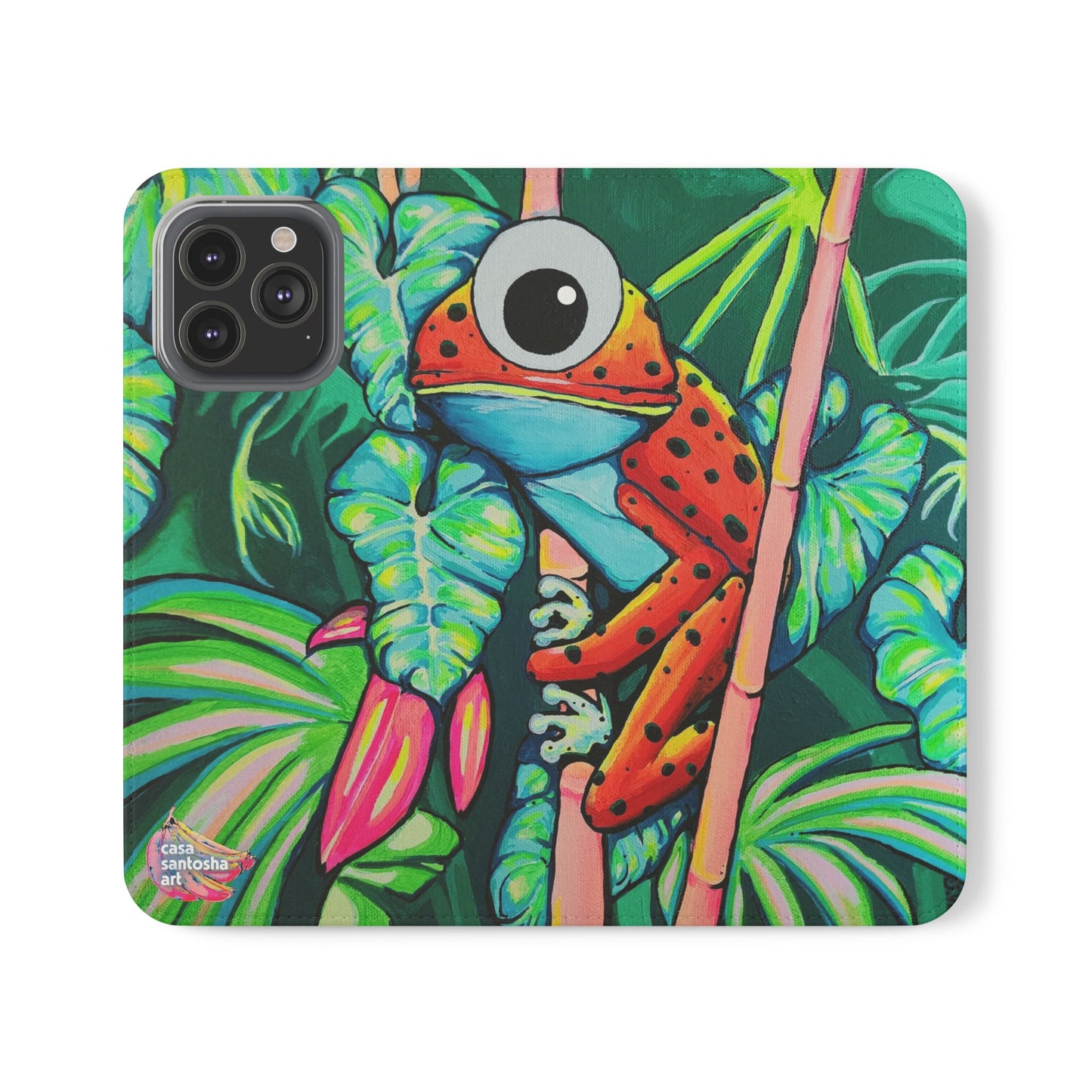 Cyclops Red Frog Flip Phone Case – Wallet Cover with Card Slots