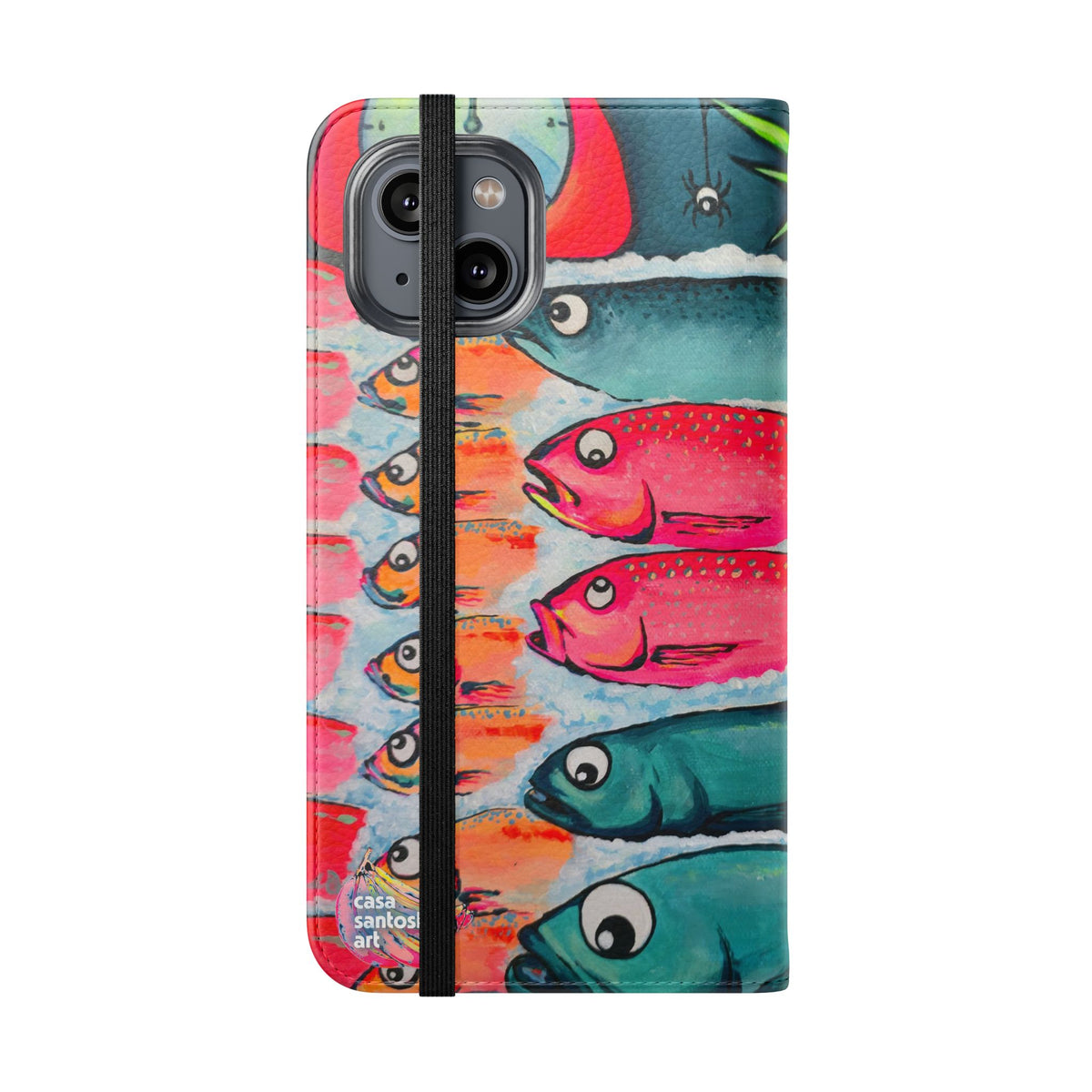 Neon Cabo Fish Market Flip Phone Case – Wallet Cover with Card Slots