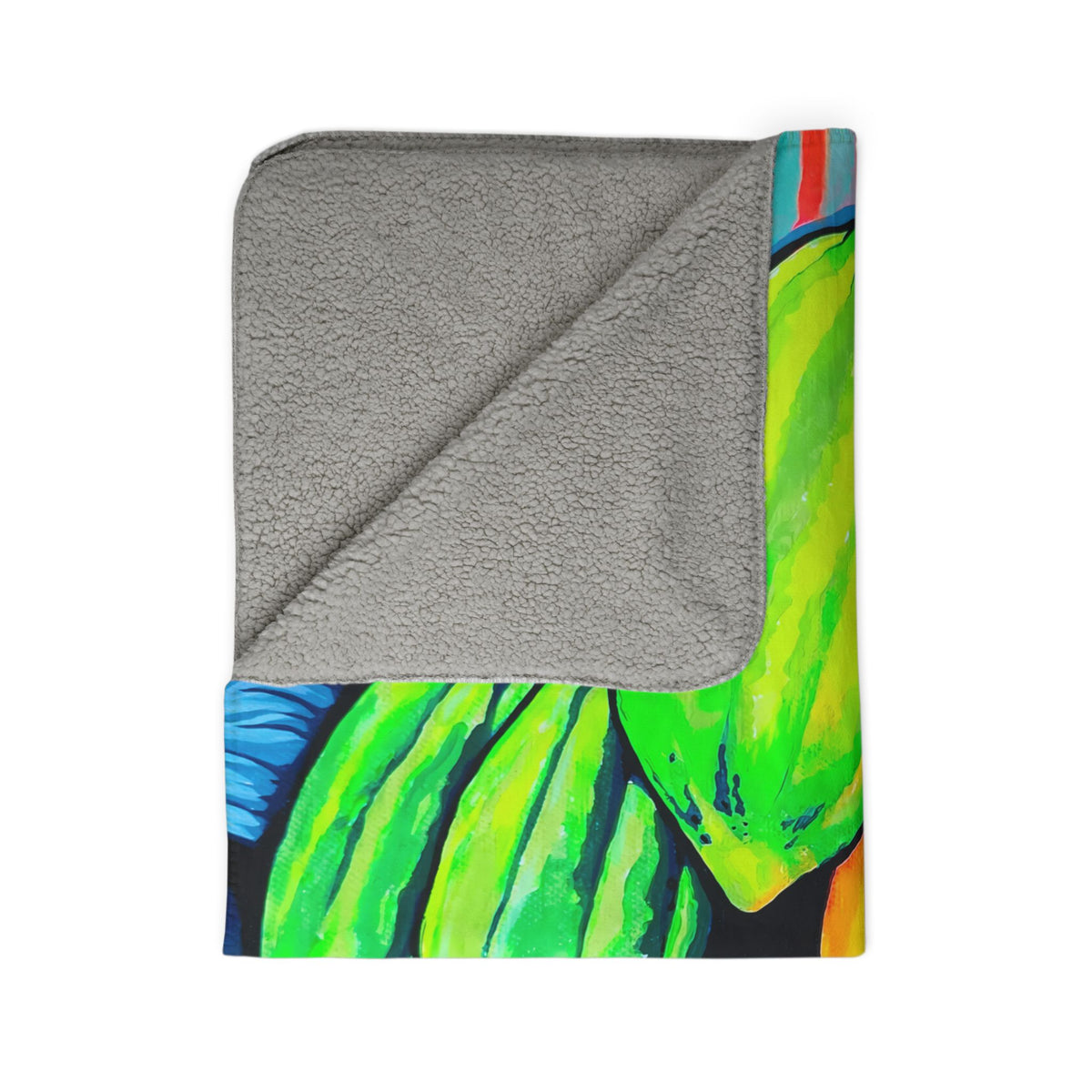 Neon Cacao Fleece Sherpa Blanket