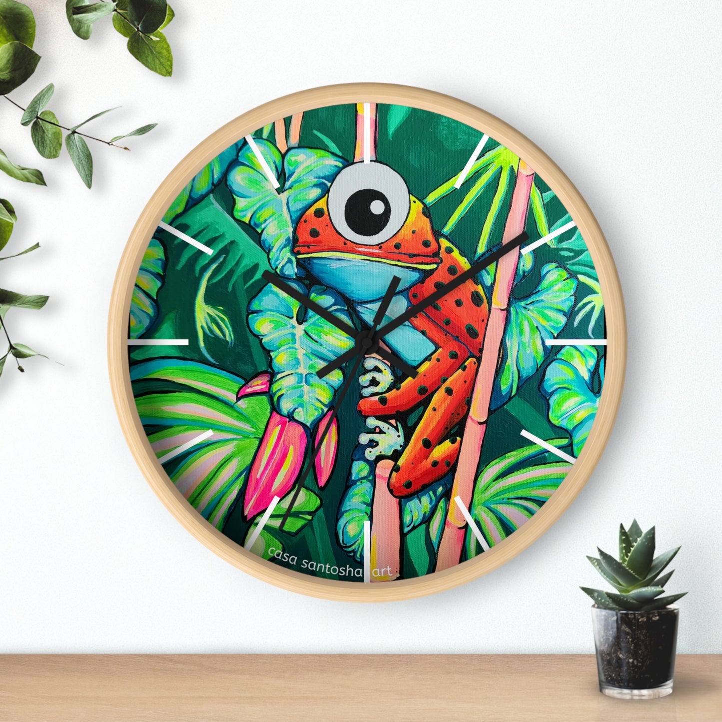 Cyclops Red Frog Pop Art Wall Clock
