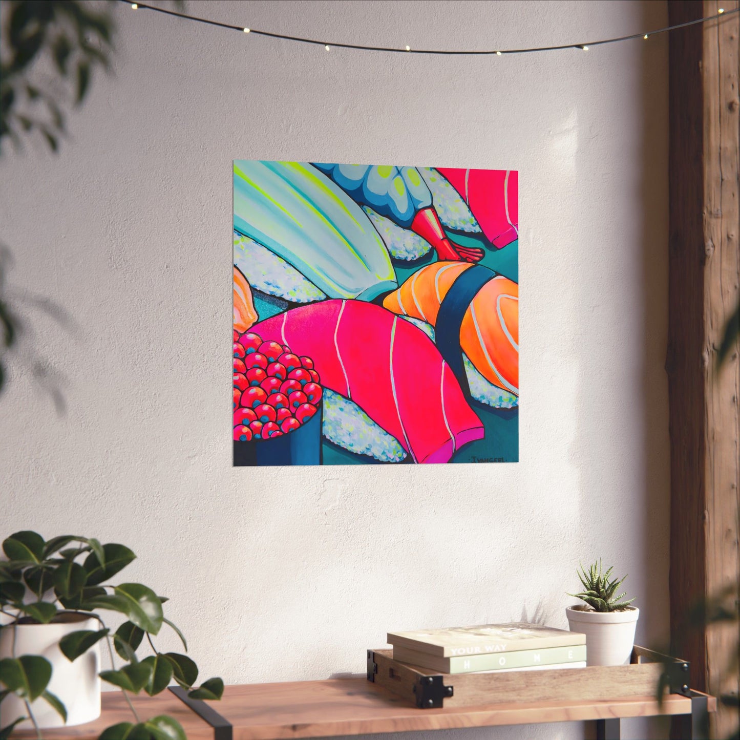 Affiche d'art Giclée Sushi Néon