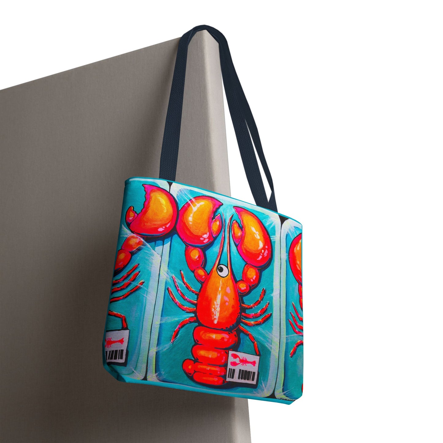 Premium Neon Lobster Tote Bag, Original Artist Design, Reusable Shopping Tote,  Eco-Friendly