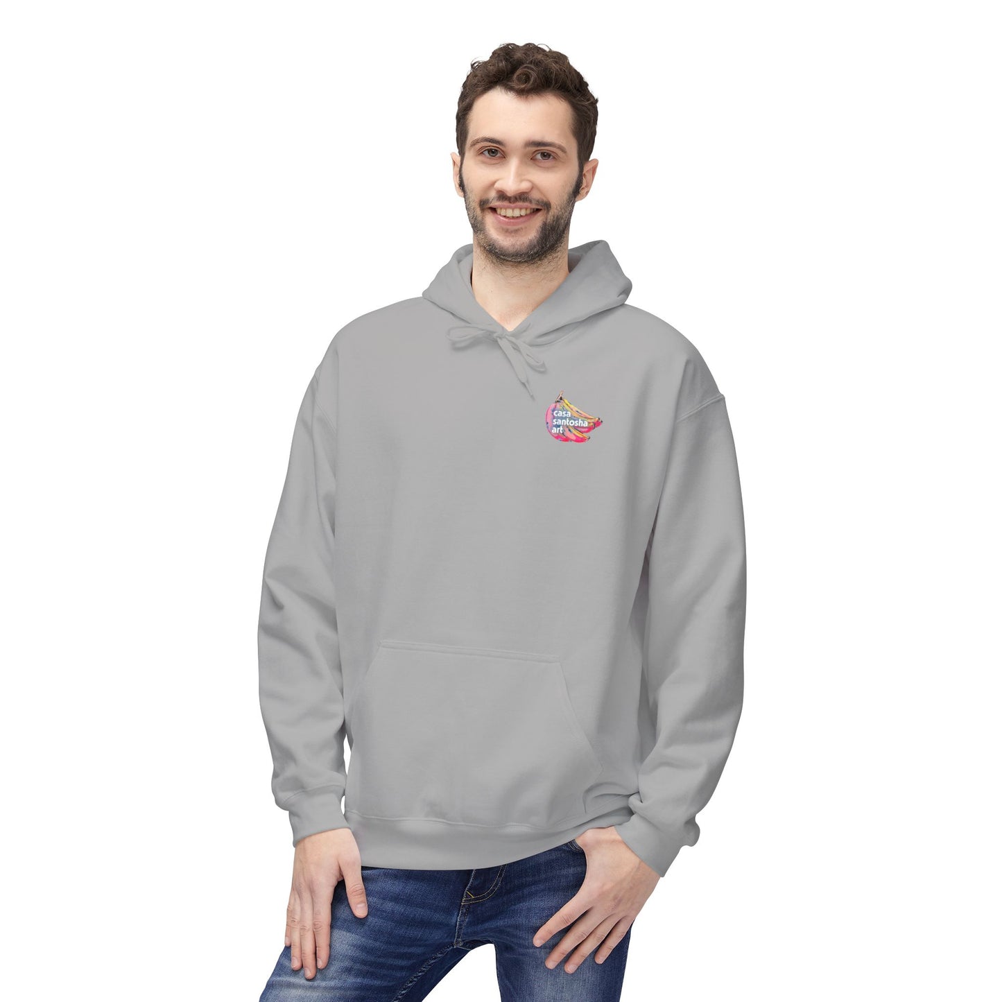 Sweat à capuche doux unisexe néon motif sushis