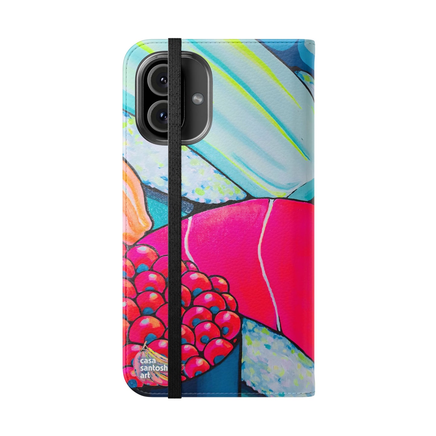 Étui portefeuille pour téléphone à clapet Neon Sushi avec porte-cartes