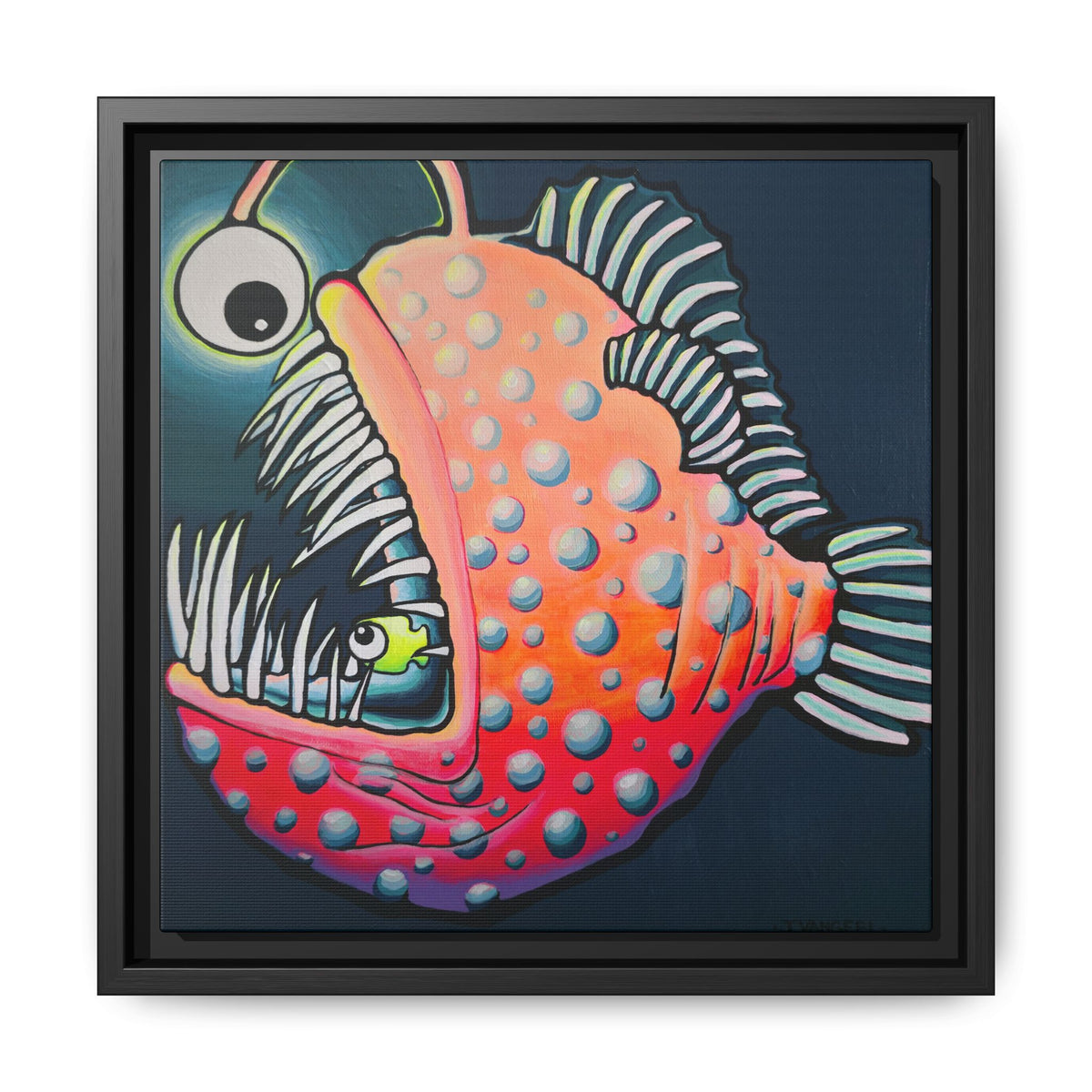 Framed Cyclops Anglerfish Canvas Wall Art