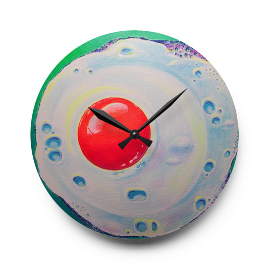 Neon Fried Egg Wall Clock