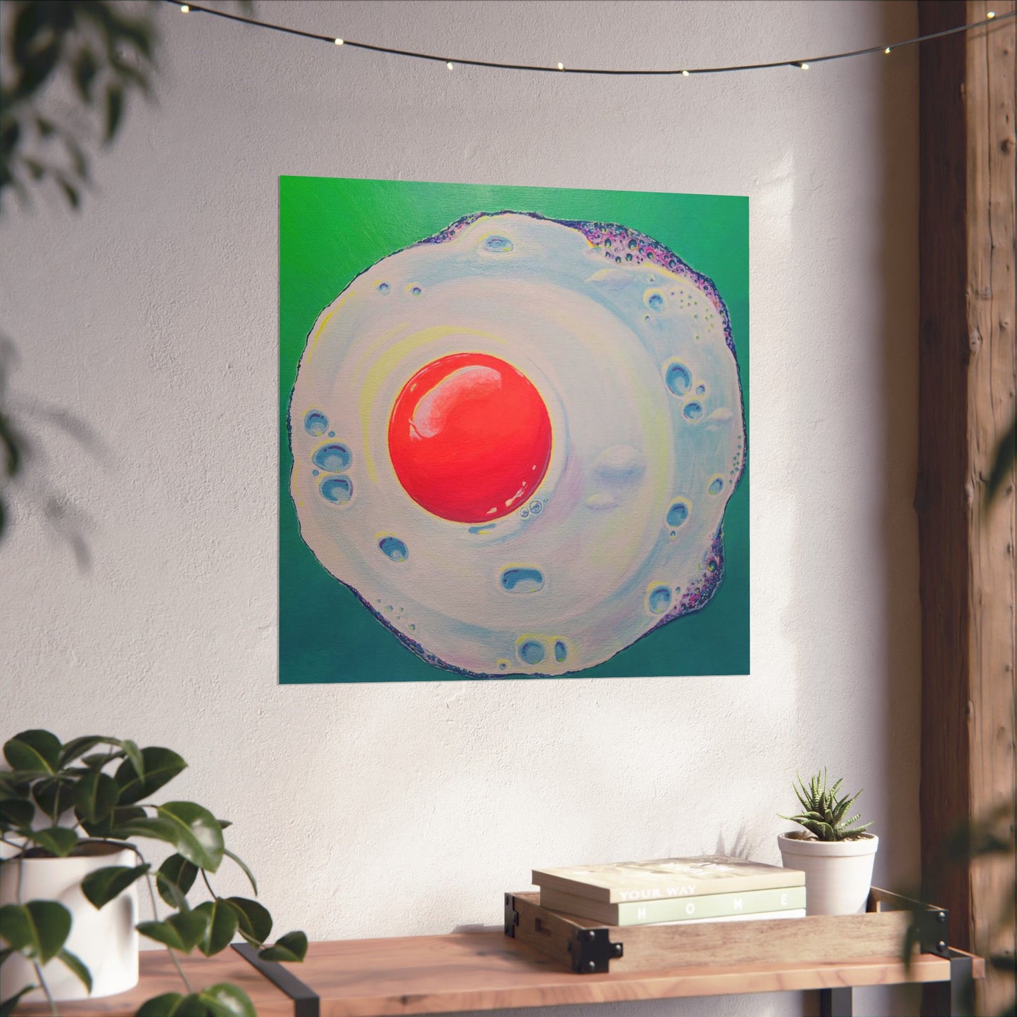 Neon Fried Egg Giclée Art Poster