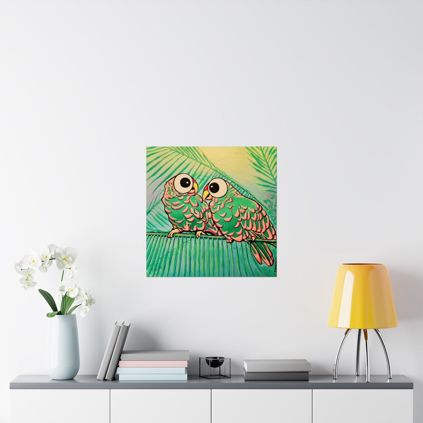 Chatty Cyclops Parrots Giclée Art Poster