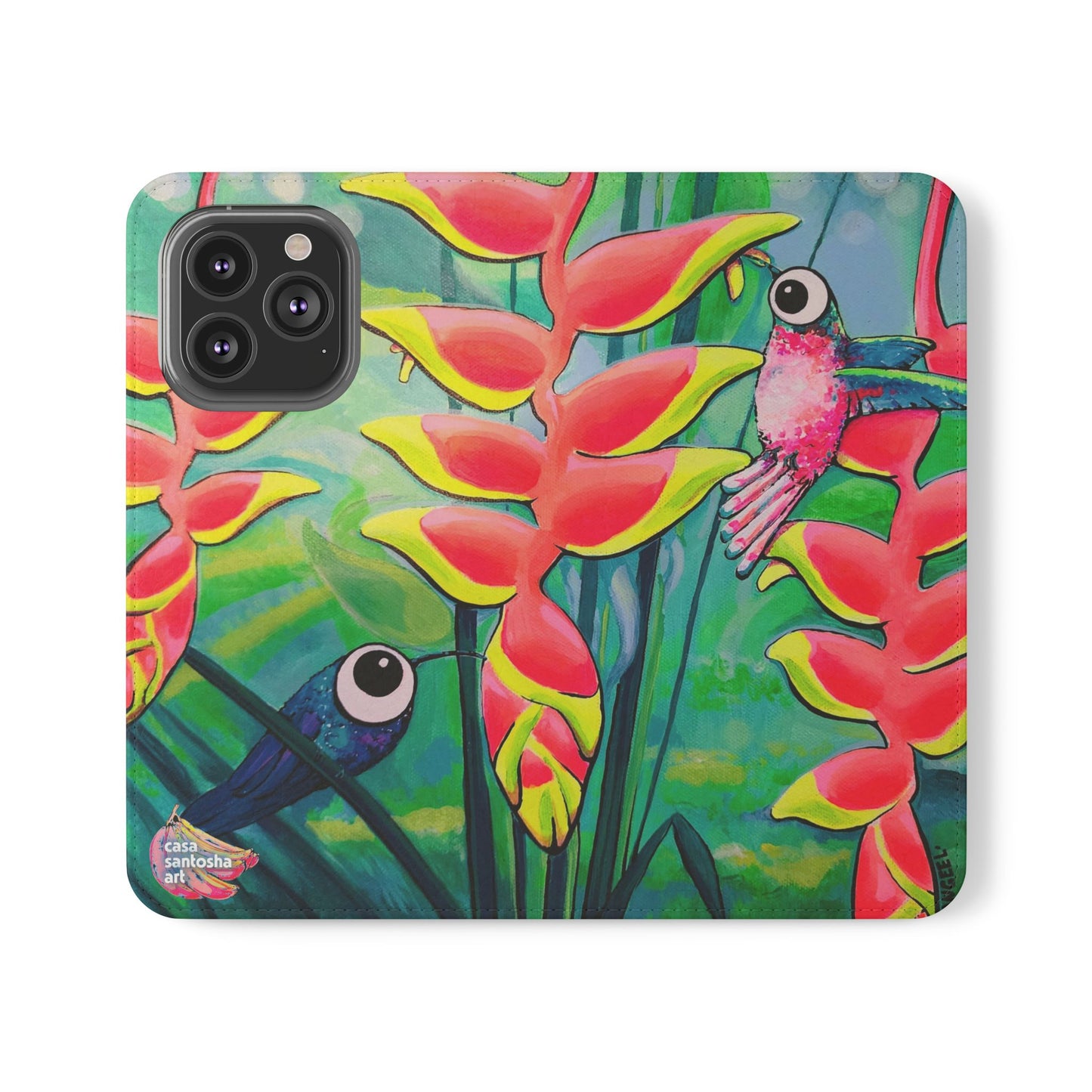 Cyclops Hummingbirds Flip Phone Case – Wallet Cover with Card Slots