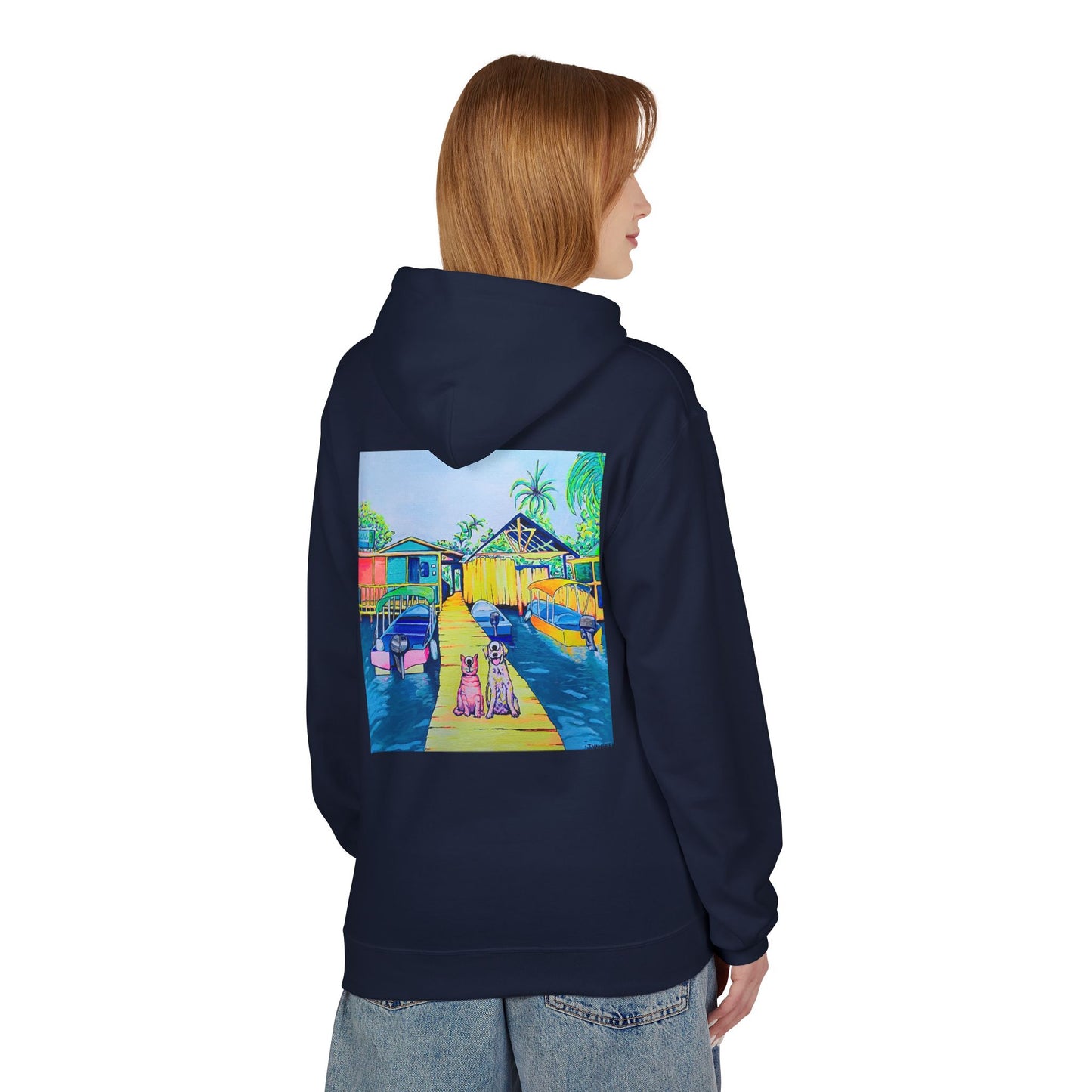 Unisex Cyclops Cat and Dog in Bocas Soft Hoodie