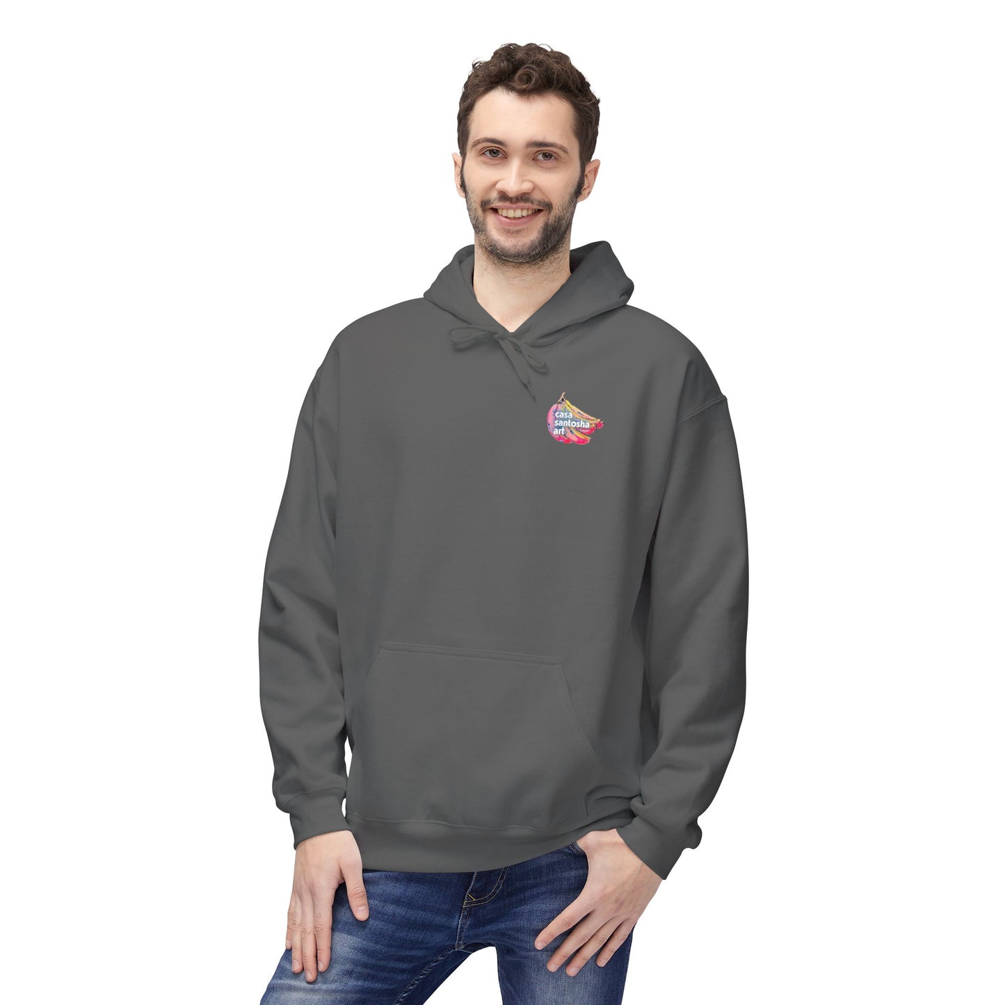 Sweat à capuche doux unisexe néon motif sushis