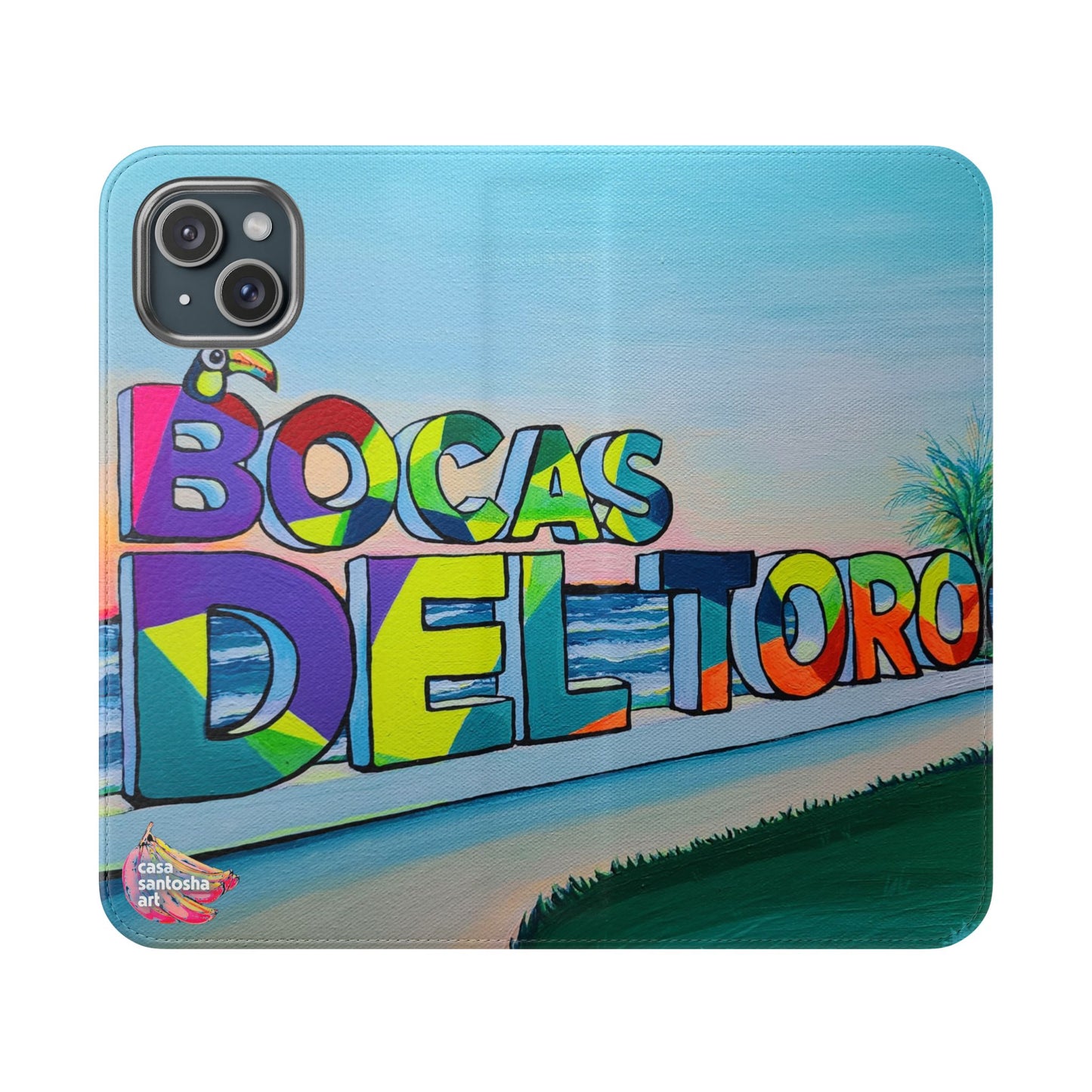 Bocas Del Toro Sign Flip Phone Case – Wallet Cover with Card Slots