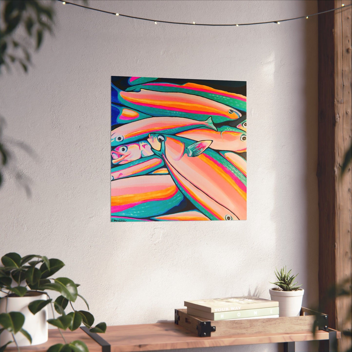 Neon Fish Giclée Art Poster