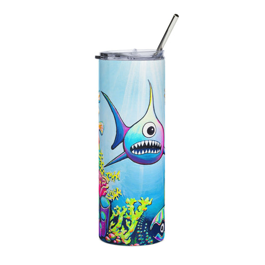 Cyclops Shark Stainless Steel Tumbler, 20oz | Fun Travel Mug, Eco-Friendly