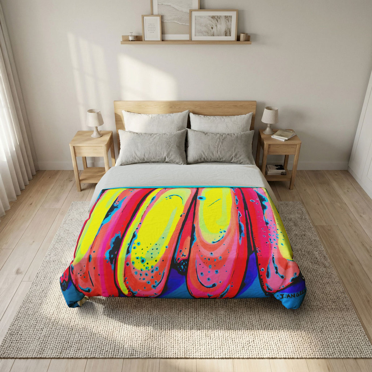 Neon Fat Bananas Duvet Cover