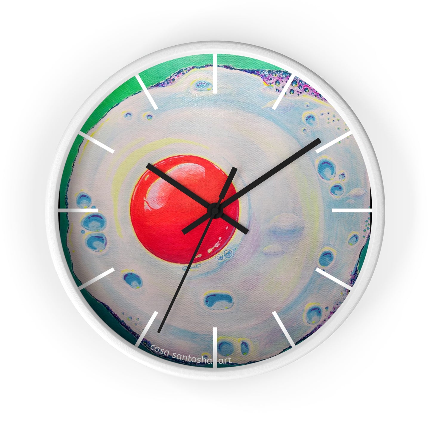 Neon Fried Egg Pop Art Wall Clock