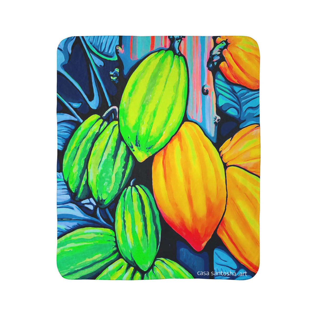 Neon Cacao Fleece Sherpa Blanket