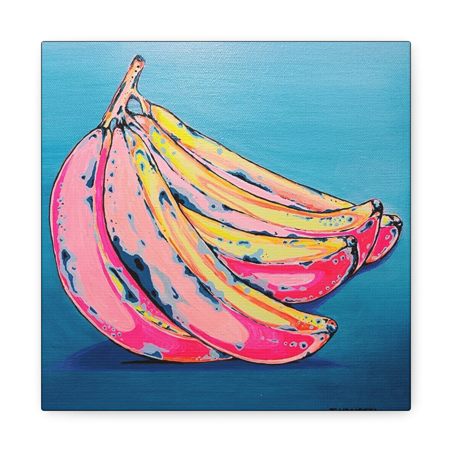 Neon Bananas Canvas Wall Art