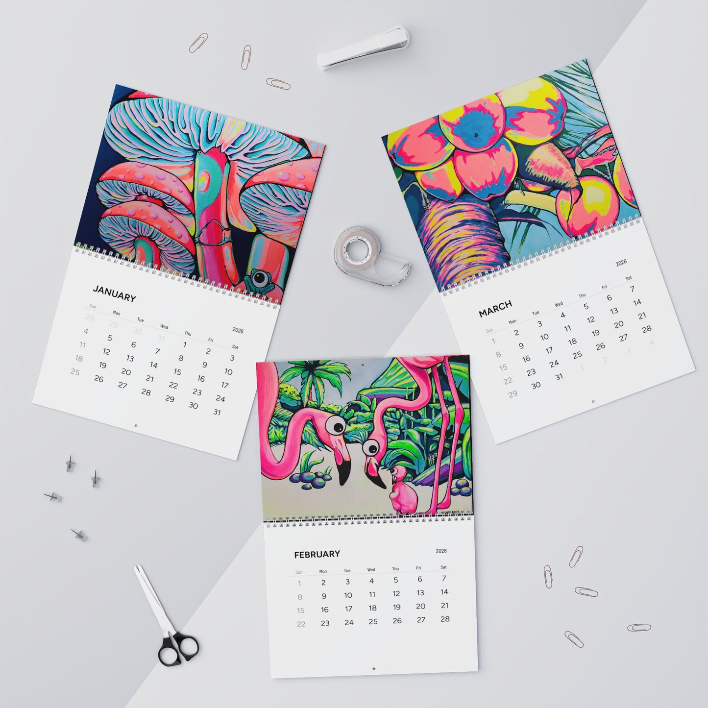Vibrant Art Wall Calendar 2026
