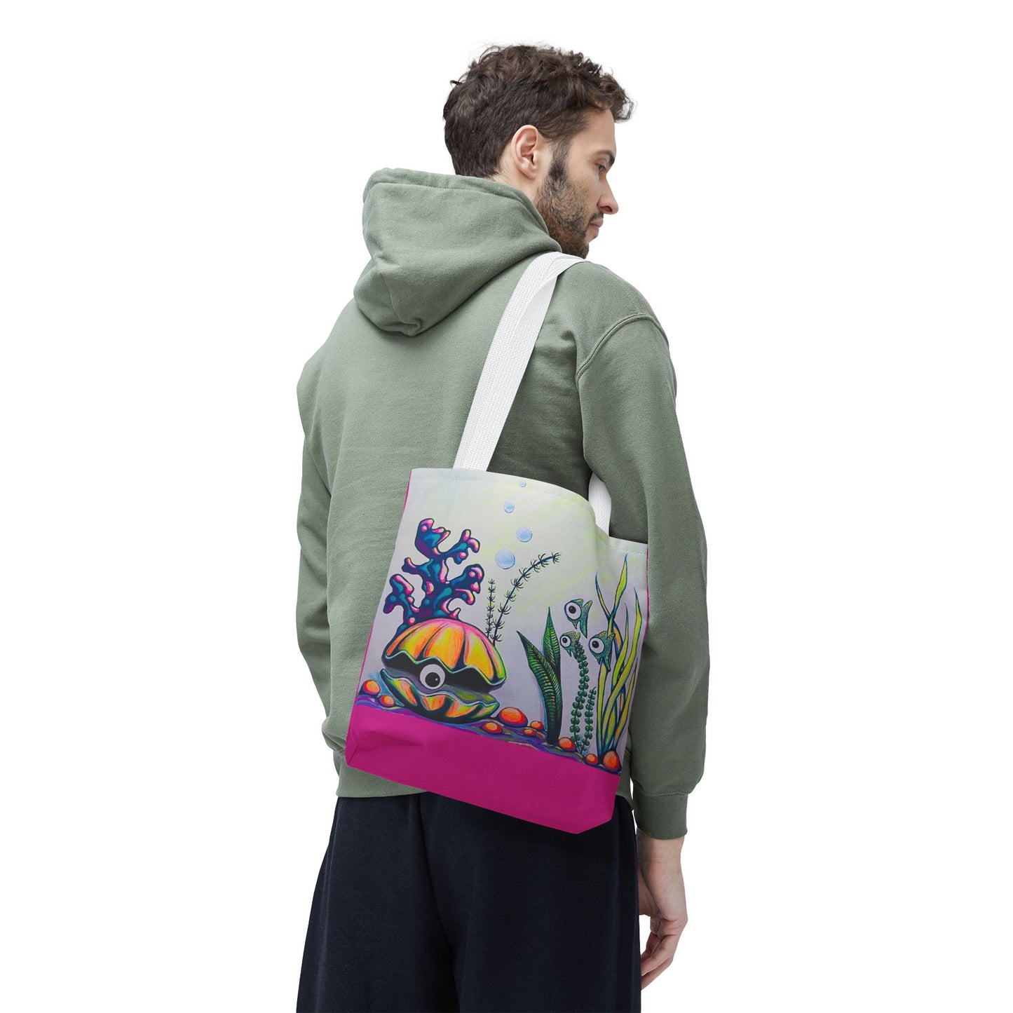 Premium Cyclops Clam Tote Bag, Original Artist Design, Reusable Shopping Tote,  Eco-Friendly