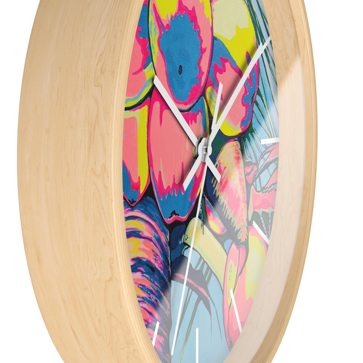 Neon Coconuts Pop Art Wall Clock