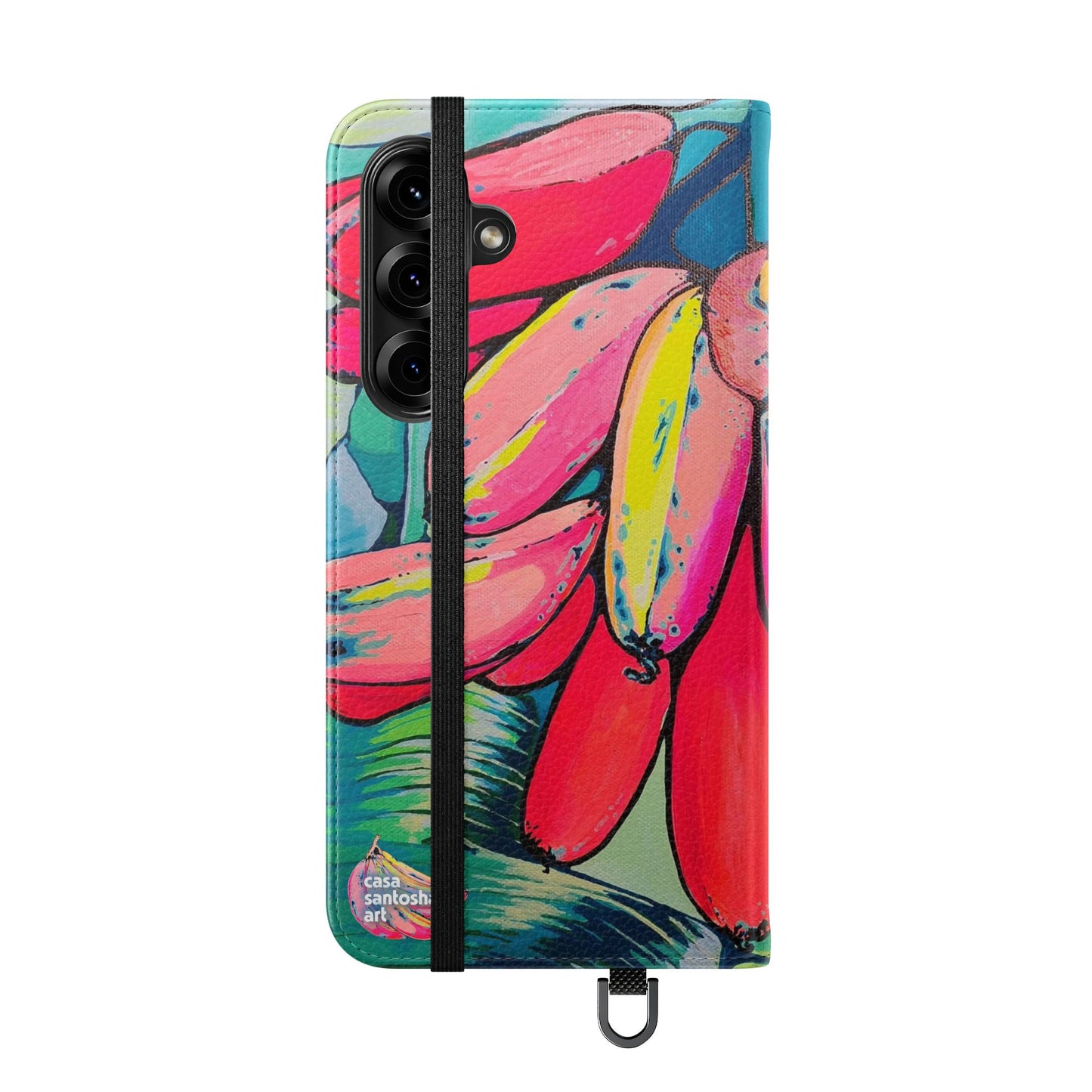 Neon Primitivo Bananas Flip Phone Case – Wallet Cover with Card Slots