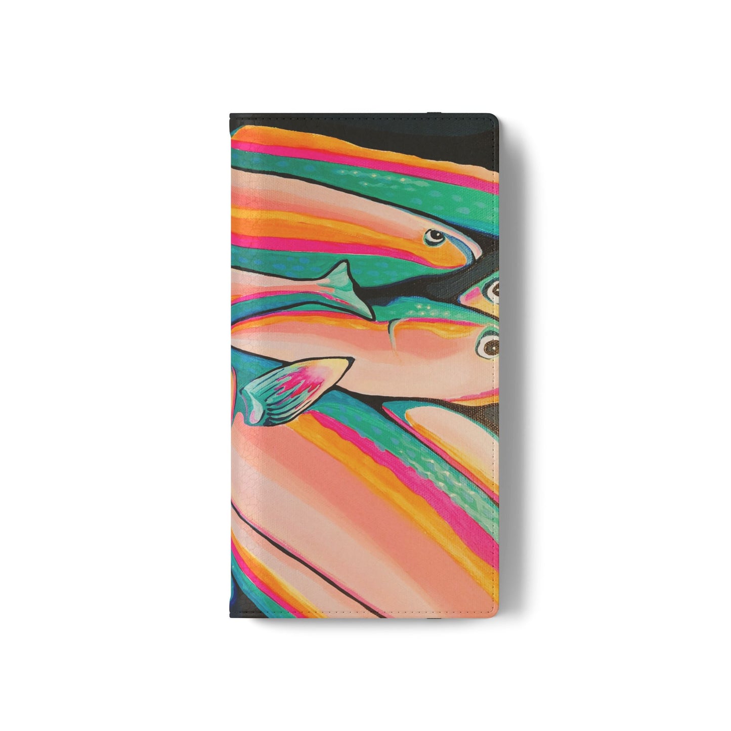 Neon Fish Flip Phone Case – Wallet Cover with Card Slots