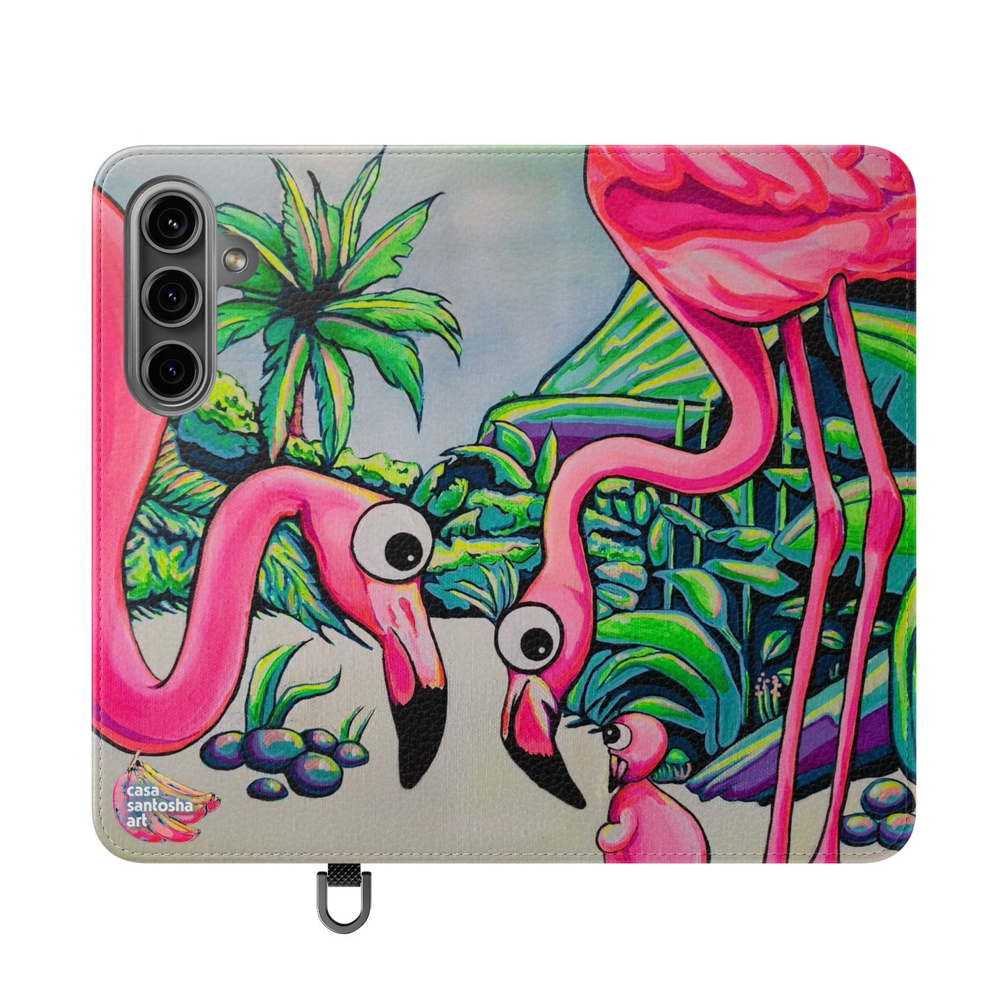 Cyclops Flamingo Family Flip Phone Case – Wallet Cover with Card Slots