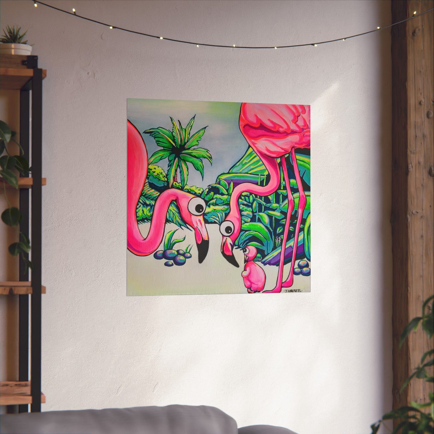 Cyclops Flamingo Family Giclée Art Poster