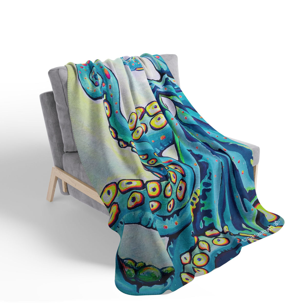 Cyclops Octopus Fleece Sherpa Blanket