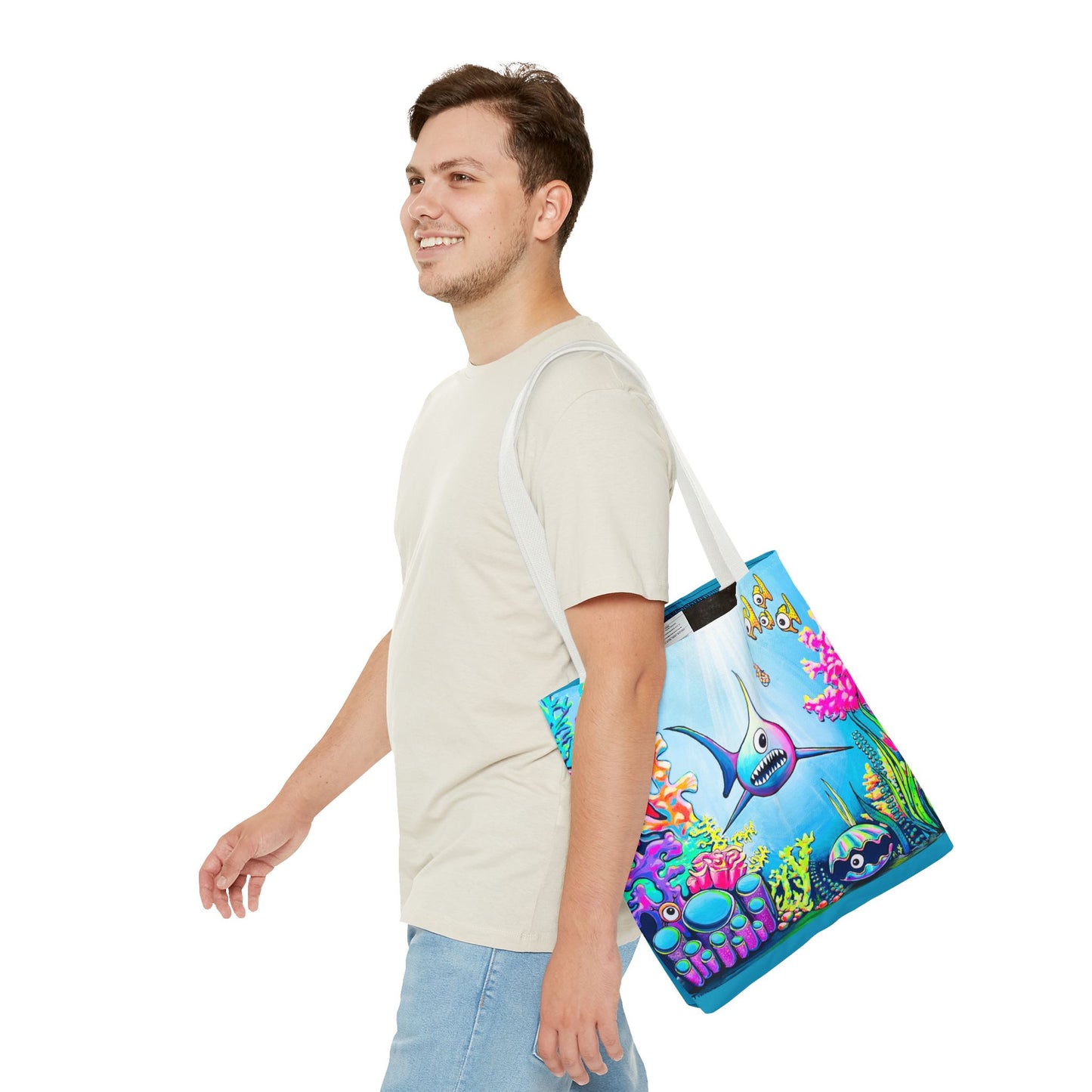 Premium Cyclops Shark Tote Bag, Original Artist Design, Reusable Shopping Tote,  Eco-Friendly