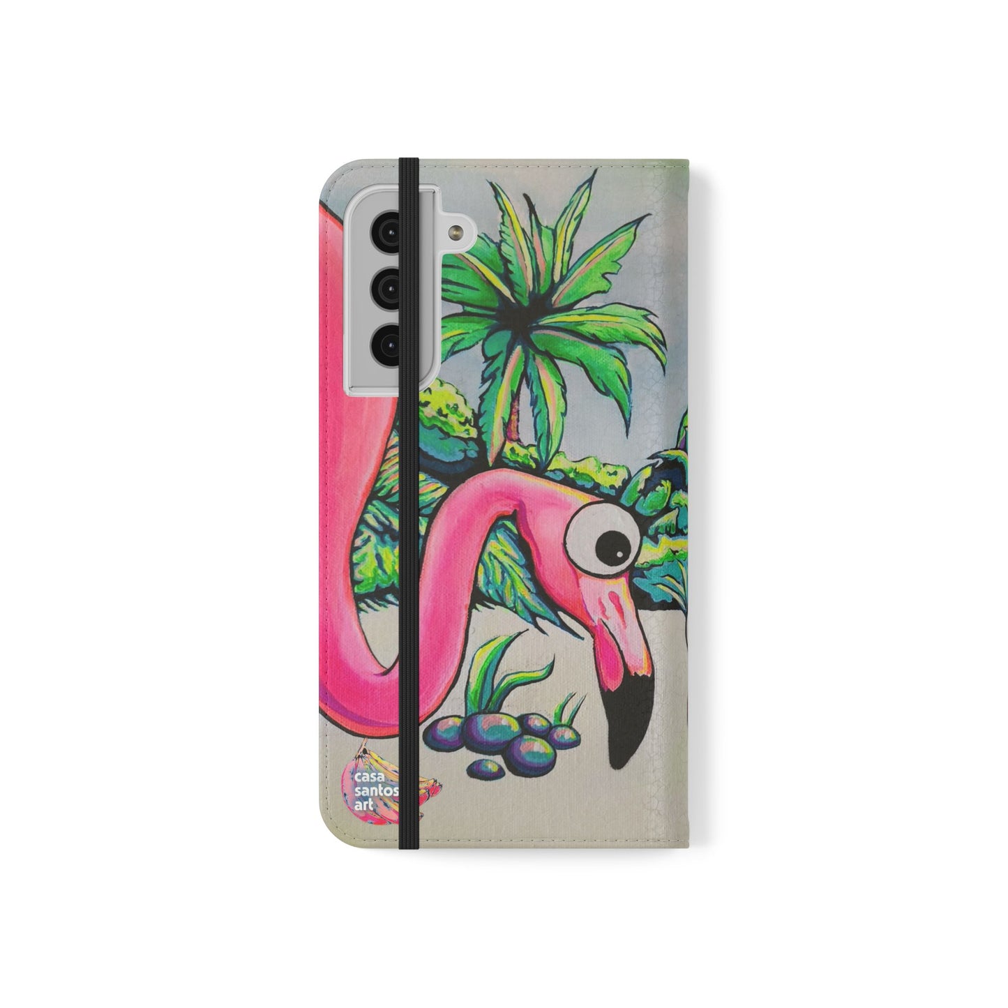 Cyclops Flamingo Family Flip Phone Case – Wallet Cover with Card Slots