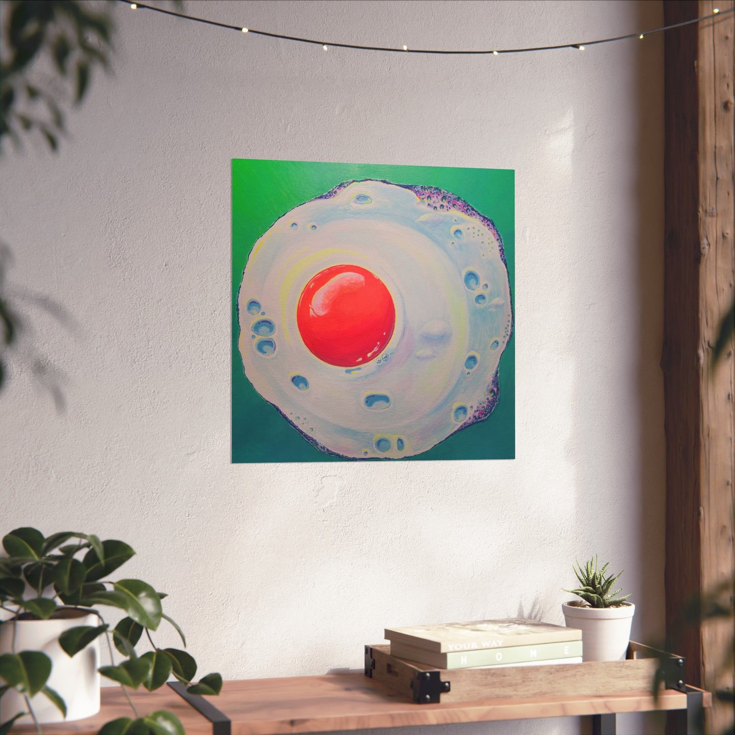 Neon Fried Egg Giclée Art Poster