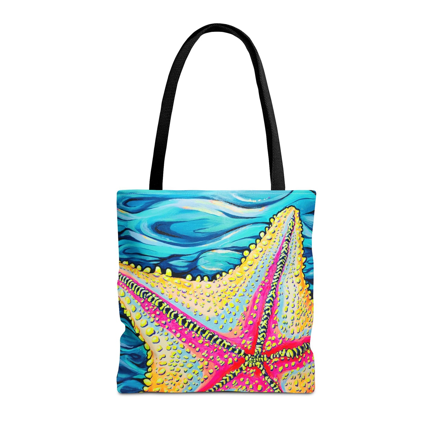 Premium Starfish Beach Bocas Tote Bag, Original Artist Design, Reusable Shopping Tote, Eco-Friendly