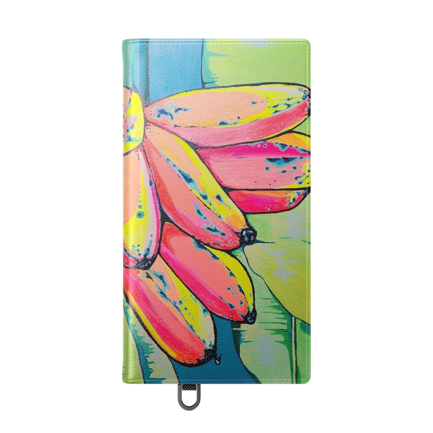 Neon Primitivo Bananas Flip Phone Case – Wallet Cover with Card Slots