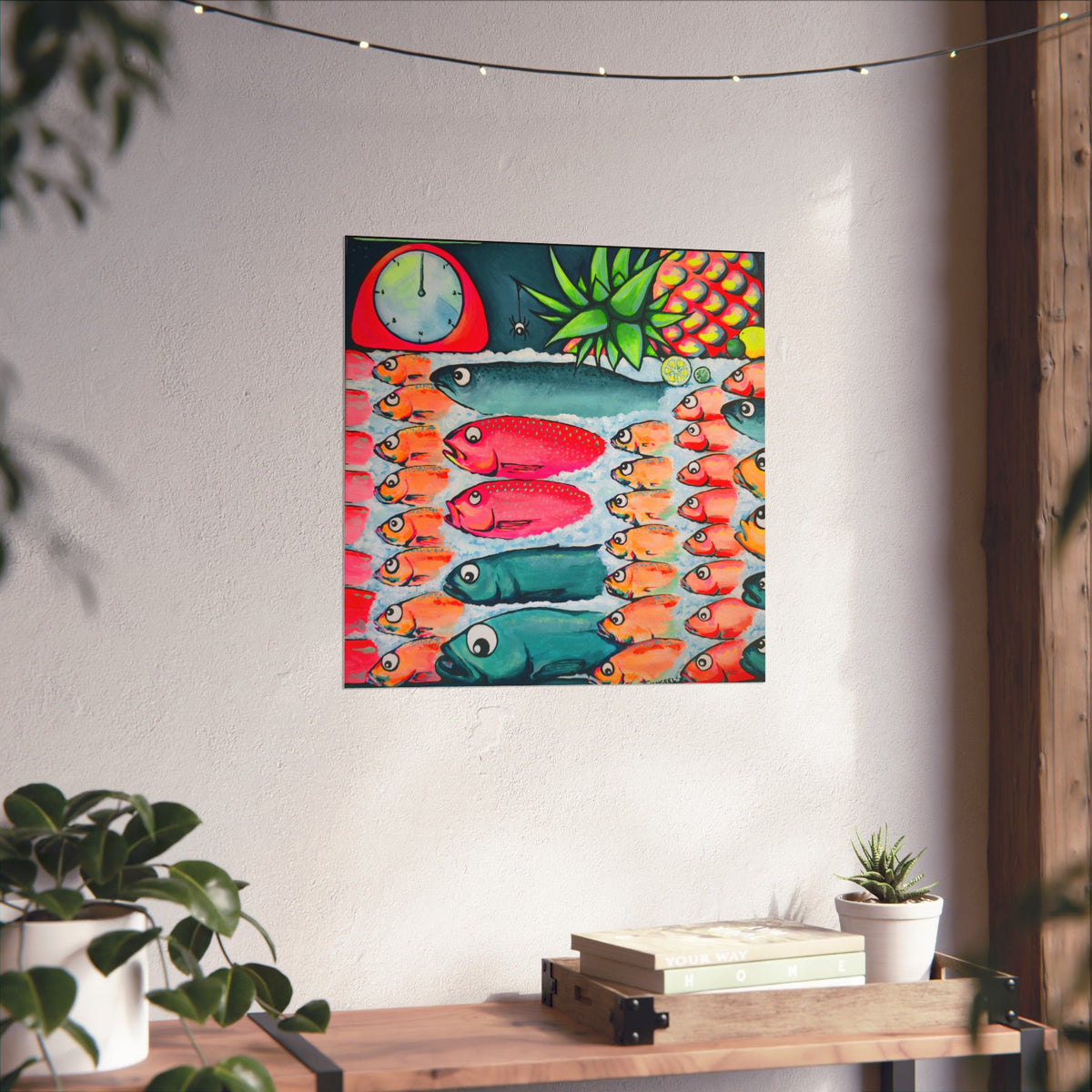 Neon Cabo Fish Market Giclée Art Poster