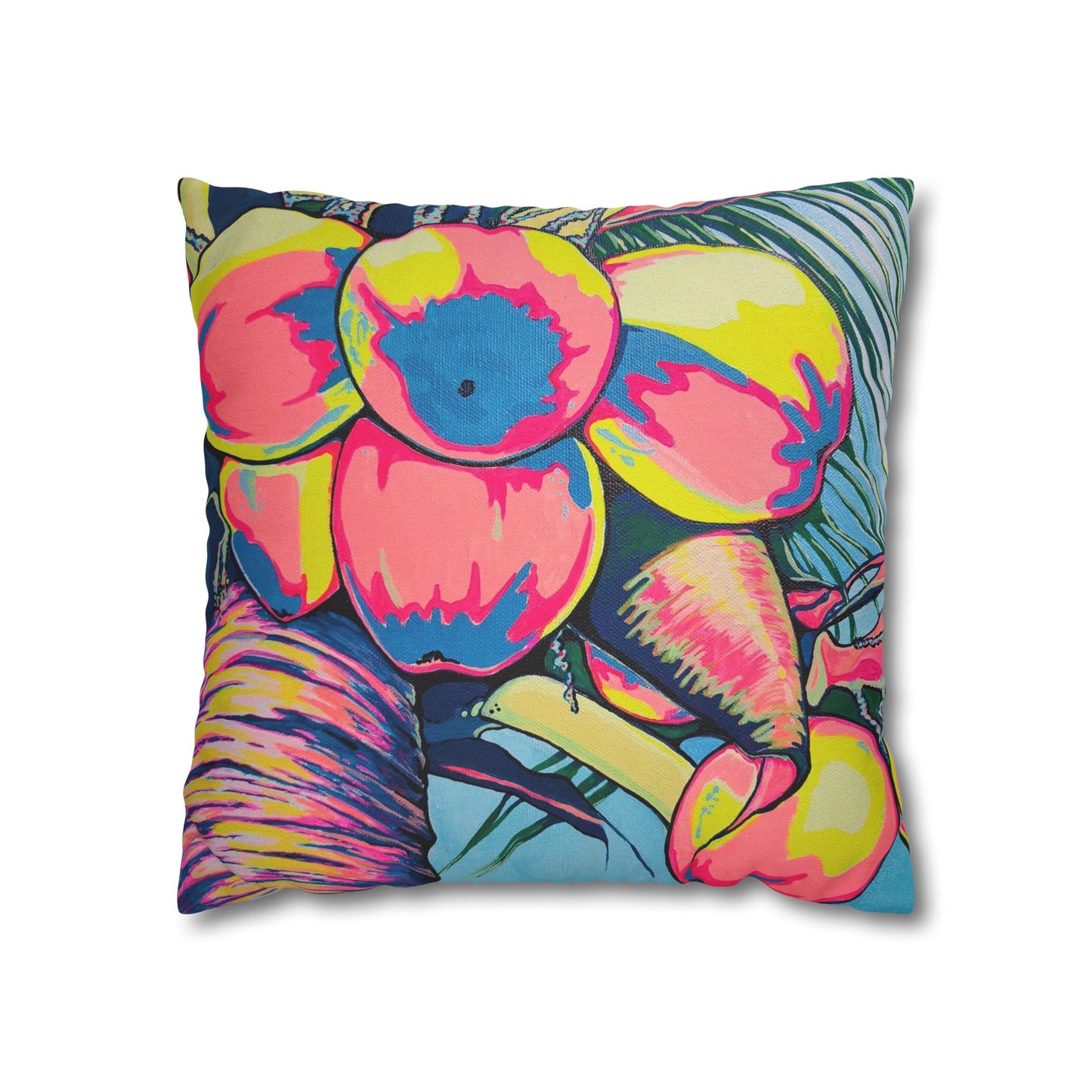 Neon Coconuts Pillowcase, Cover Only