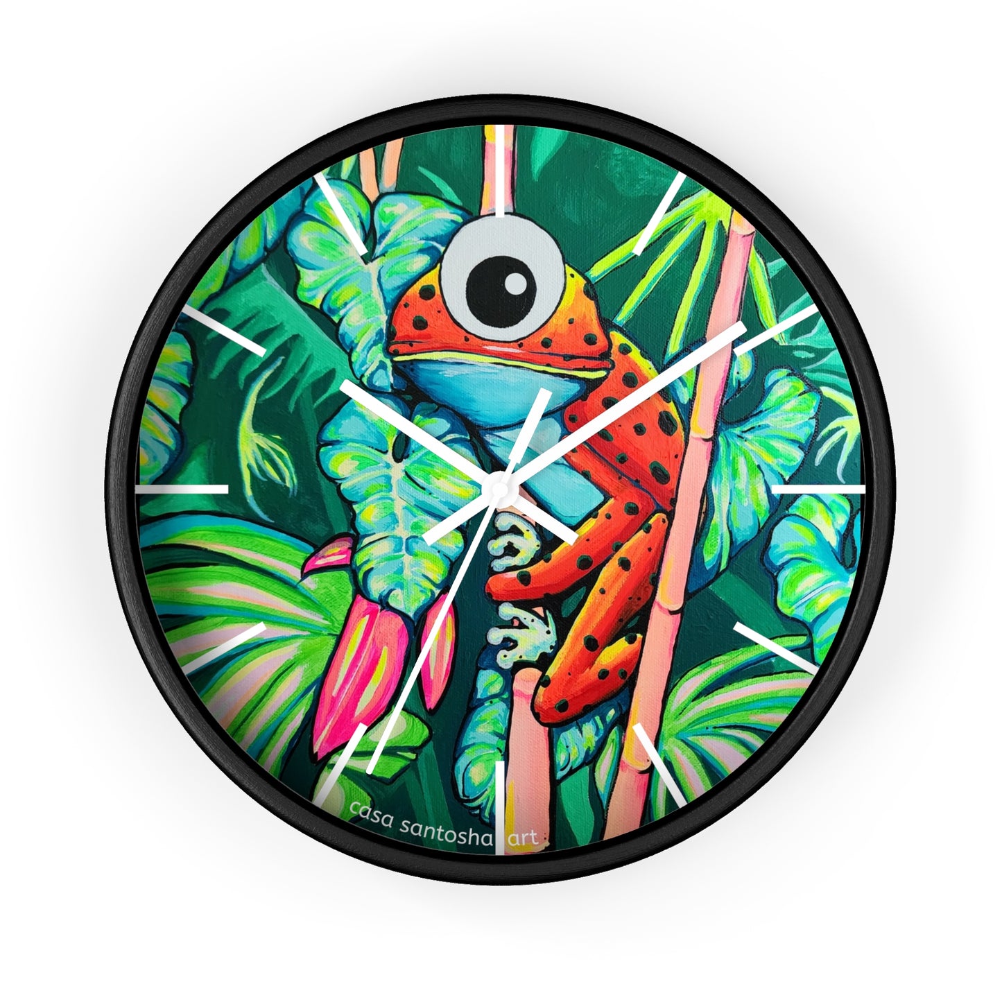 Cyclops Red Frog Pop Art Wall Clock