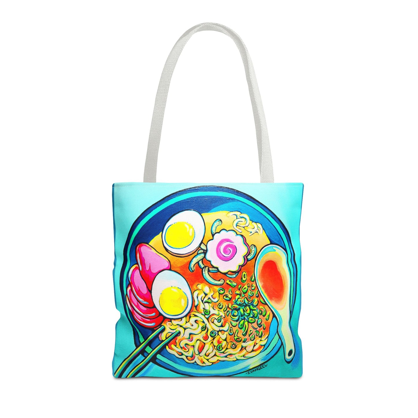 Premium Neon Ramen Tote Bag, Original Artist Design, Reusable Shopping Tote, Eco-Friendly