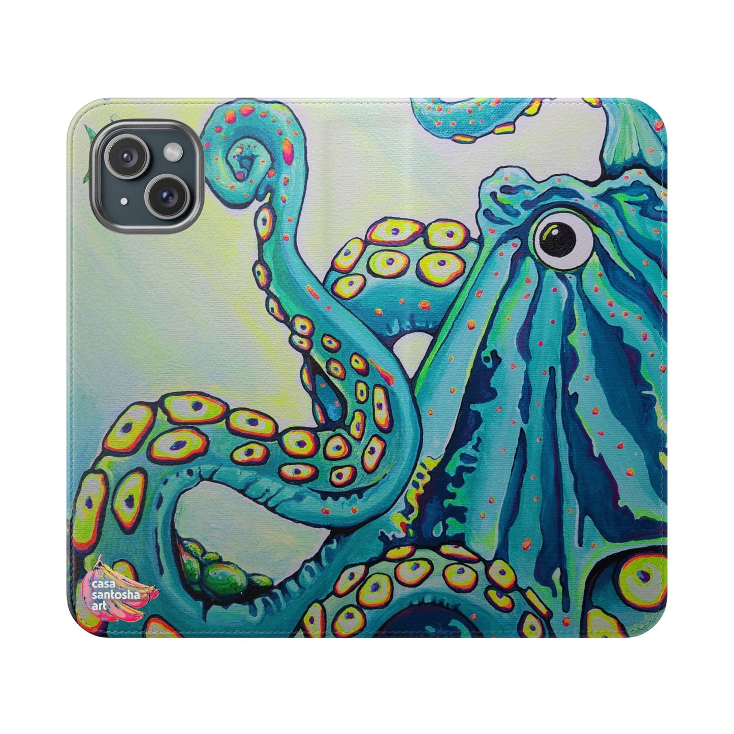 Cyclops Octopus Flip Phone Case – Wallet Cover with Card Slots